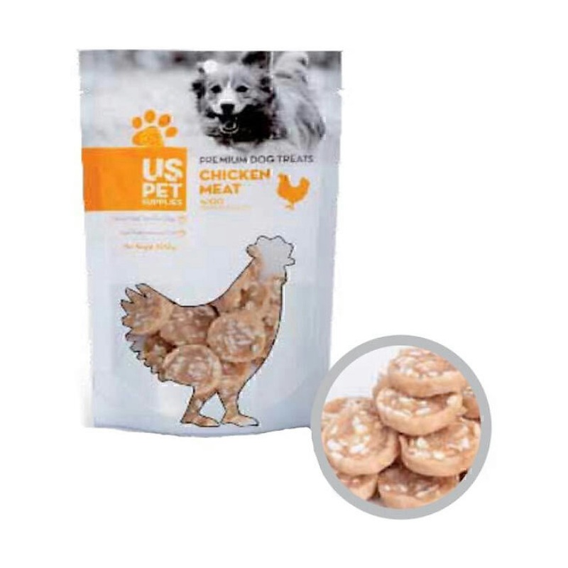 تشویقی سگ روهاید و مرغ ورقه ای یو اس پت US Pet Chicken Meat وزن 100 گرم
