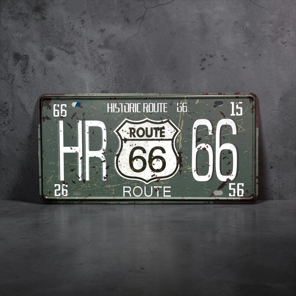 پلاک فلزی طرح Historic Route 66 ابعاد 30×15
