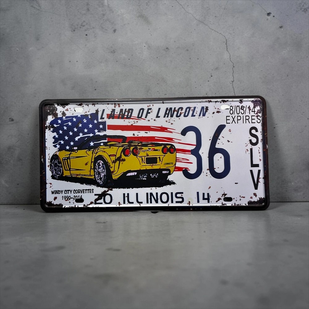 پلاک فلزی طرح Land of Lincoln ابعاد 30×15