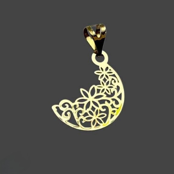پلاک طلا ماه و گلsh0354