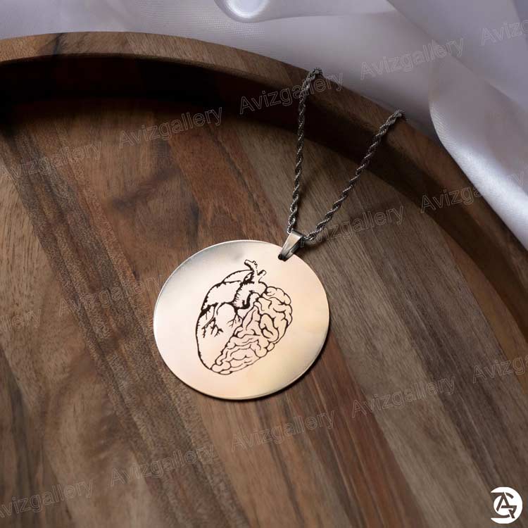 پلاک گردنبند طرح حک دل
