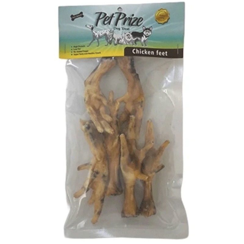 تشویقی سگ پت پرایز مدل chicken leg طعم پای مرغ وزن 50 گرم