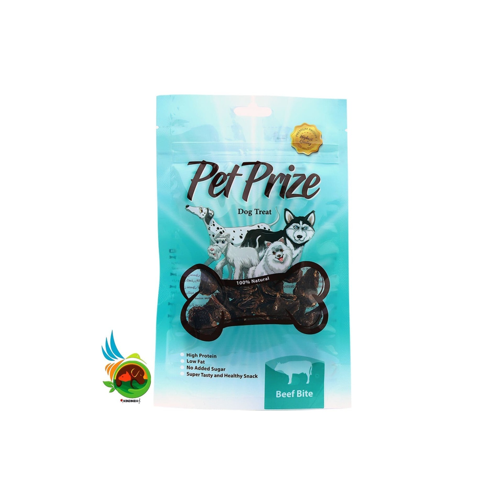تشویقی گوشت گاو پت پرایز مخصوص سگ Pet prize beef bite وزن ۵۰ گرم