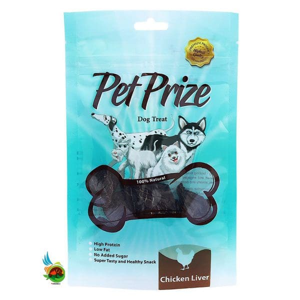 تشویقی جگر مرغ پت پرایز مخصوص سگ Pet prize chicken liver وزن 50 گرم