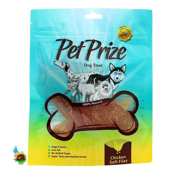 تشویقی فیله مرغ نرم پت پرایز مخصوص سگ Pet prize chicken soft filet وزن 50 گرم