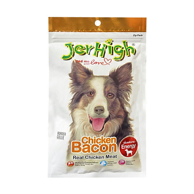 تشویقی سگ با طعم بیکن مرغ جرهای Jerhigh Chicken Bacon وزن 60 گرم