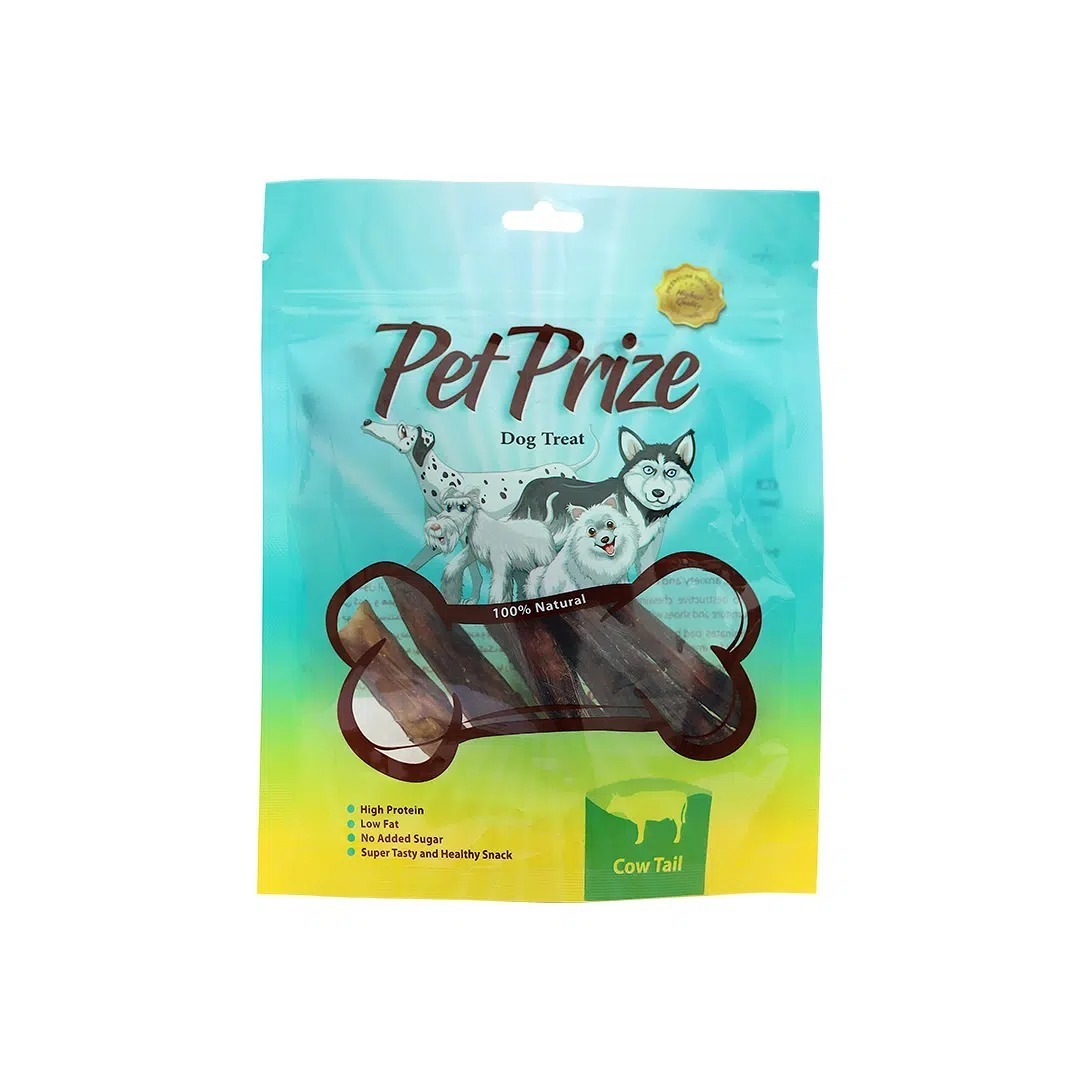 تشویقی ارگانیک پت پرایز مدل دم گاو Pet Prize وزن 100 گرم