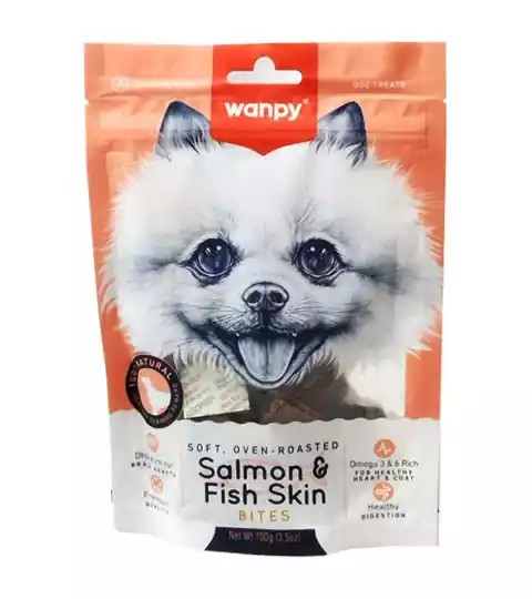 غذای تشویقی سگ ونپی مدل Salmon Fish Skin Bites