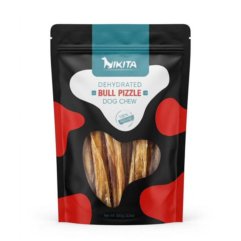 تشویقی سگ نیکیتا مدل نرینگی گاو BULL PIZZLE وزن 100 گرم
