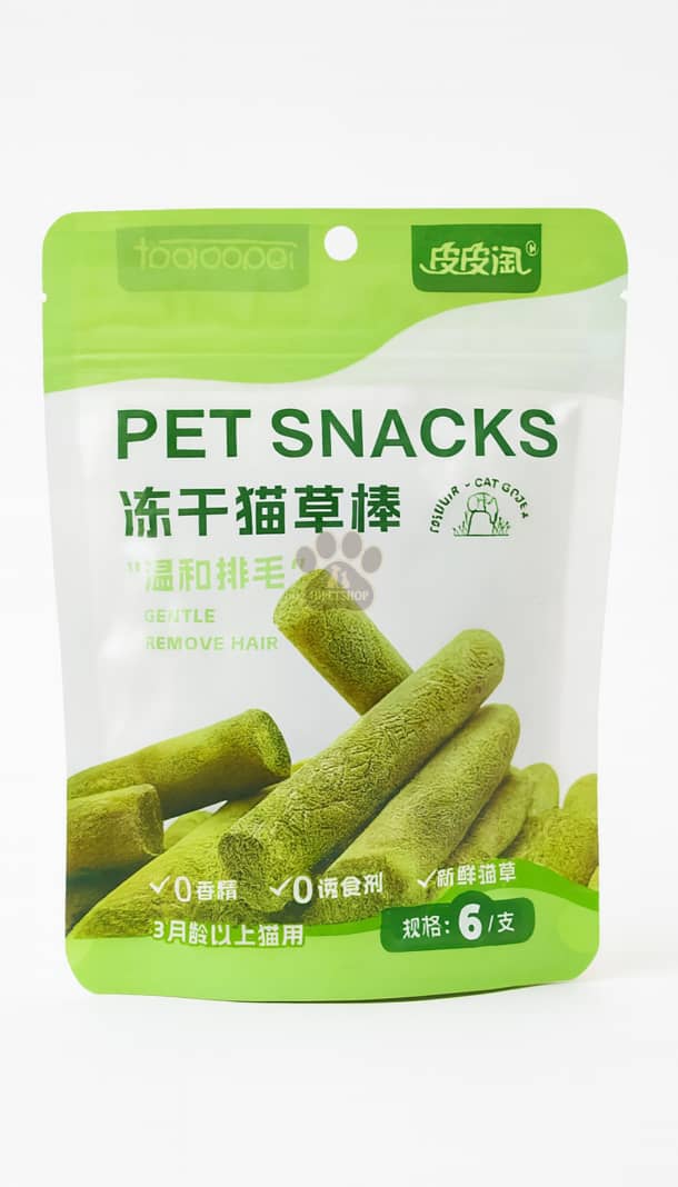 تشویقی علف گربه طعم مرغ و کت نیپ 6 عددی مدل CHICKEN CAT GRASS
