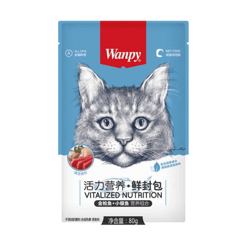 پوچ گربه ونپی Wanpy با طعم تن ماهی و ماهی کولی