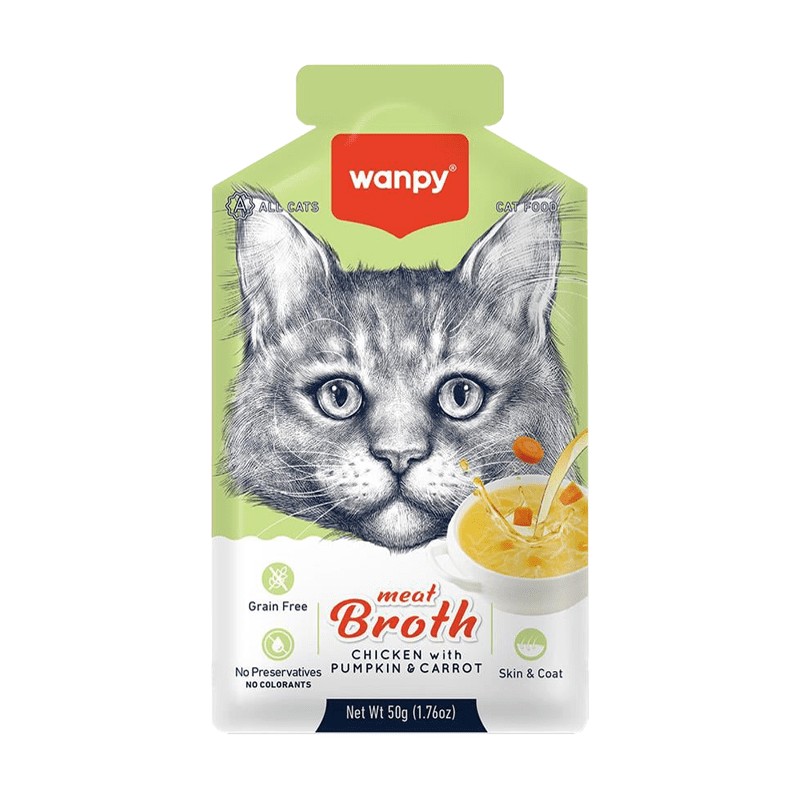 سوپ گربه ونپی Wanpy طعم مرغ با هویج و کدو
