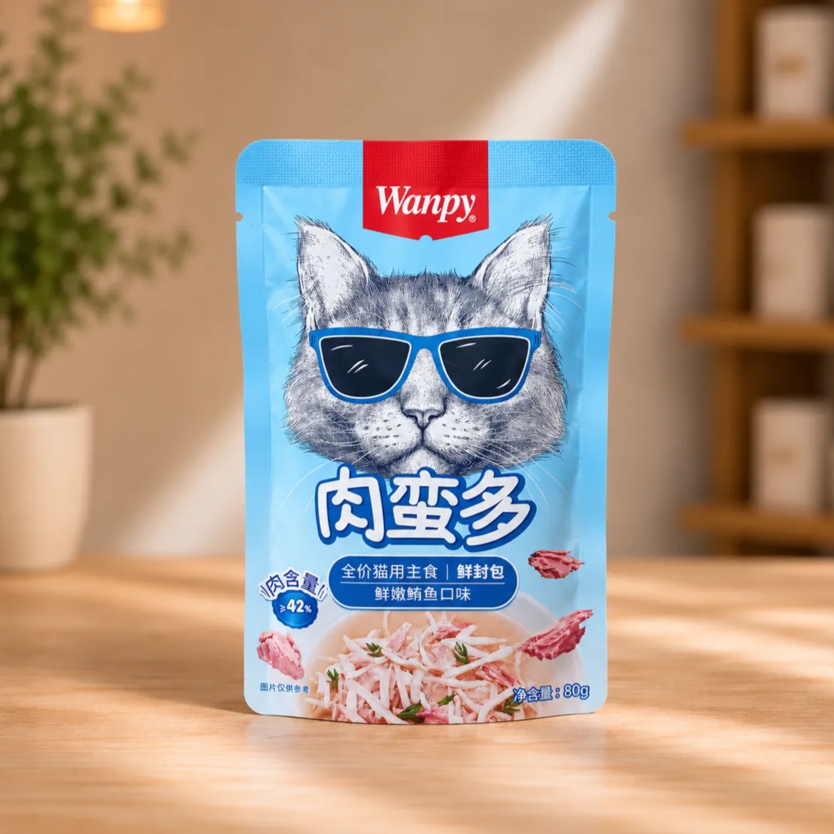 پوچ گربه ونپی WANPY طعم ماهی تن (۸۰ گرم)