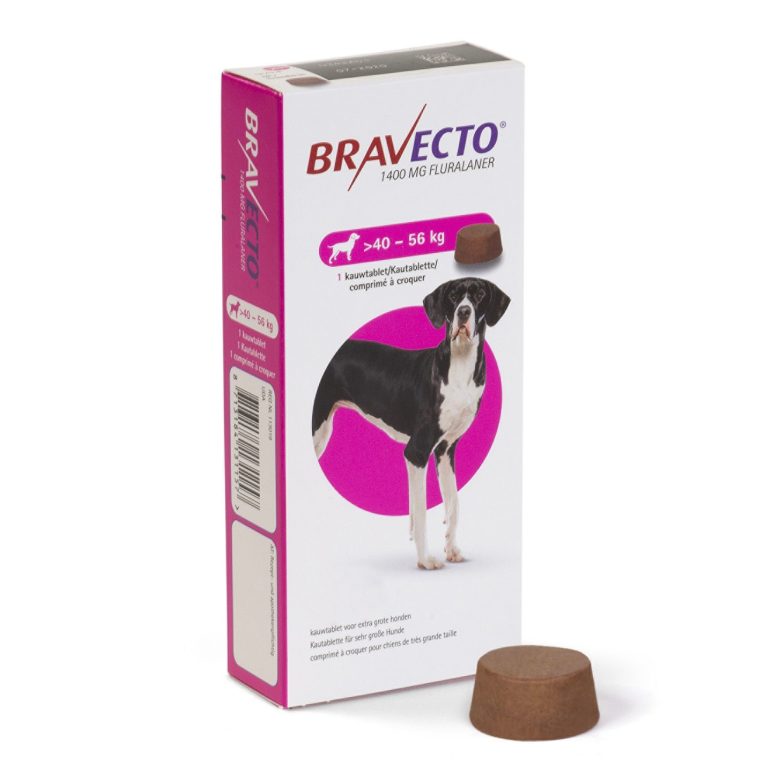 قرص ضد کک و کنه سگ نژاد خیلی بزرگ (56_40 KG) براوکتو ترکیه Bravecto Flea and Tick Chew Very Larg Dogs Turkey (40-56 kg)