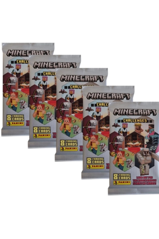 کارت بازی مجموعه بازرگانی دارای مجوز PANINI MINECRAFT CHALLENGES 5 PACK 400 nextplus