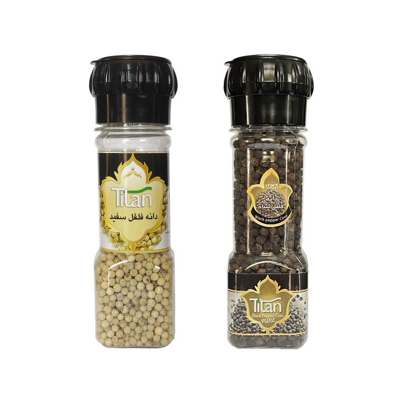 دانه فلفل سیاه و سفید تیتان - 80 گرم مجموعه 2 عددی