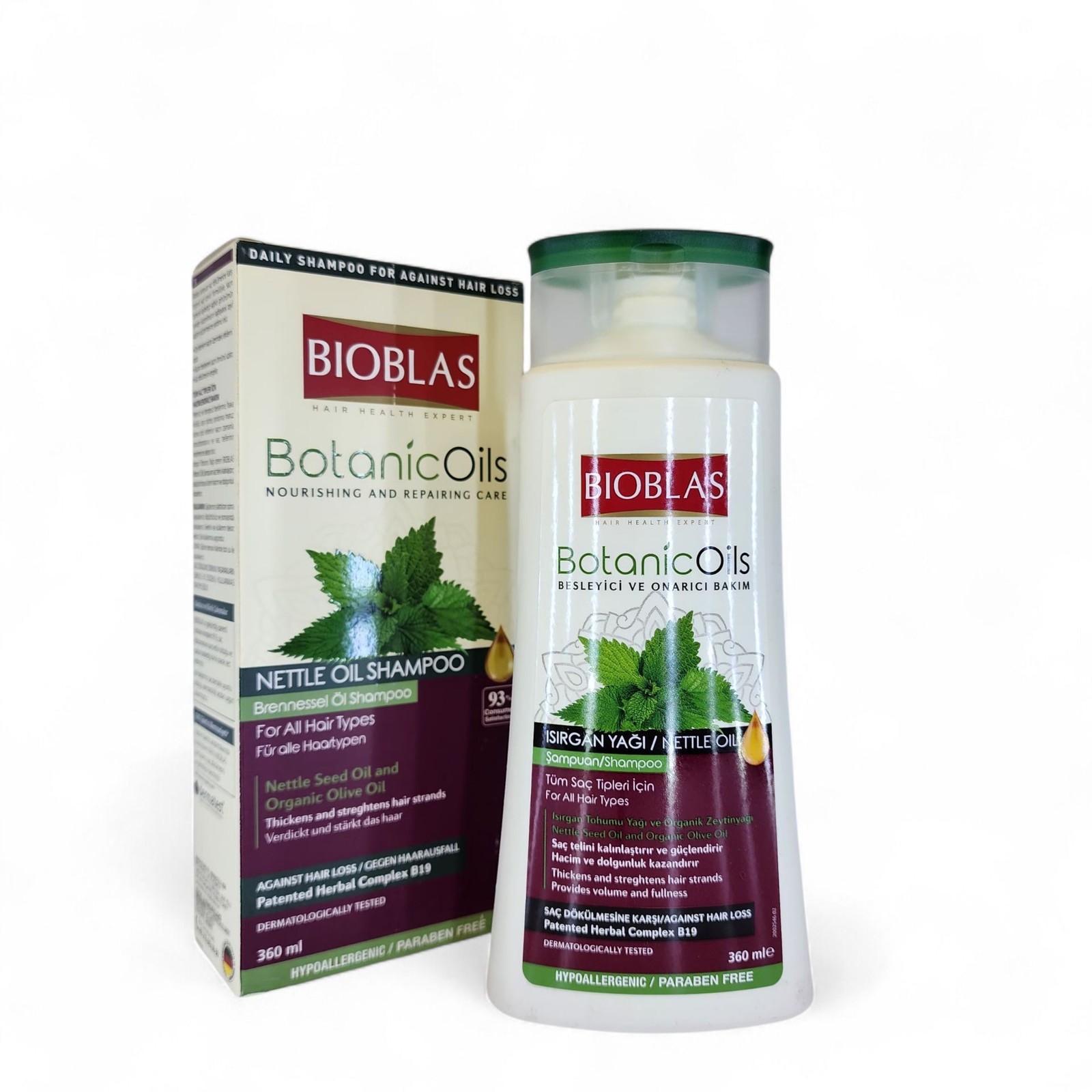 شامپو ضد ریزش مو بیوبلاس مدل Botanic Oils حاوی روغن گزنه