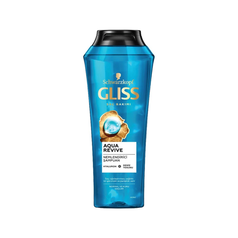 شامپو گلیس (Gliss) مدل (Aqua Revive) با هیالورون و جلبک دریایی – مخصوص موهای نرمال و خشک – ۵۰۰ میلی‌لیتر