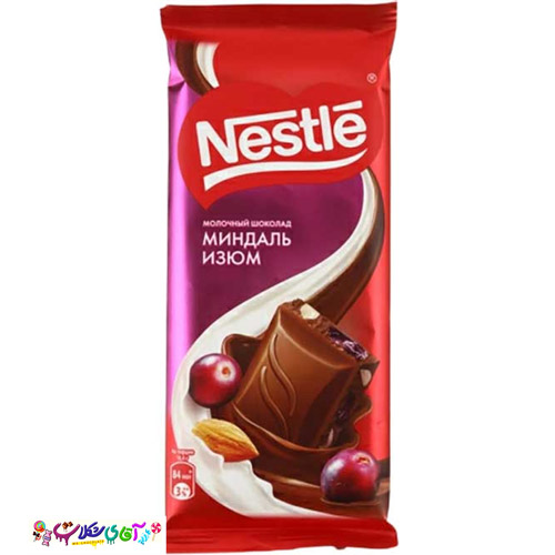 شکلات تخته ای بادام کشمش نستله NESTLE
