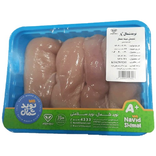 نوید شنیسل سینه مرغ ممتاز تازه بسته بندی 900 گرمی