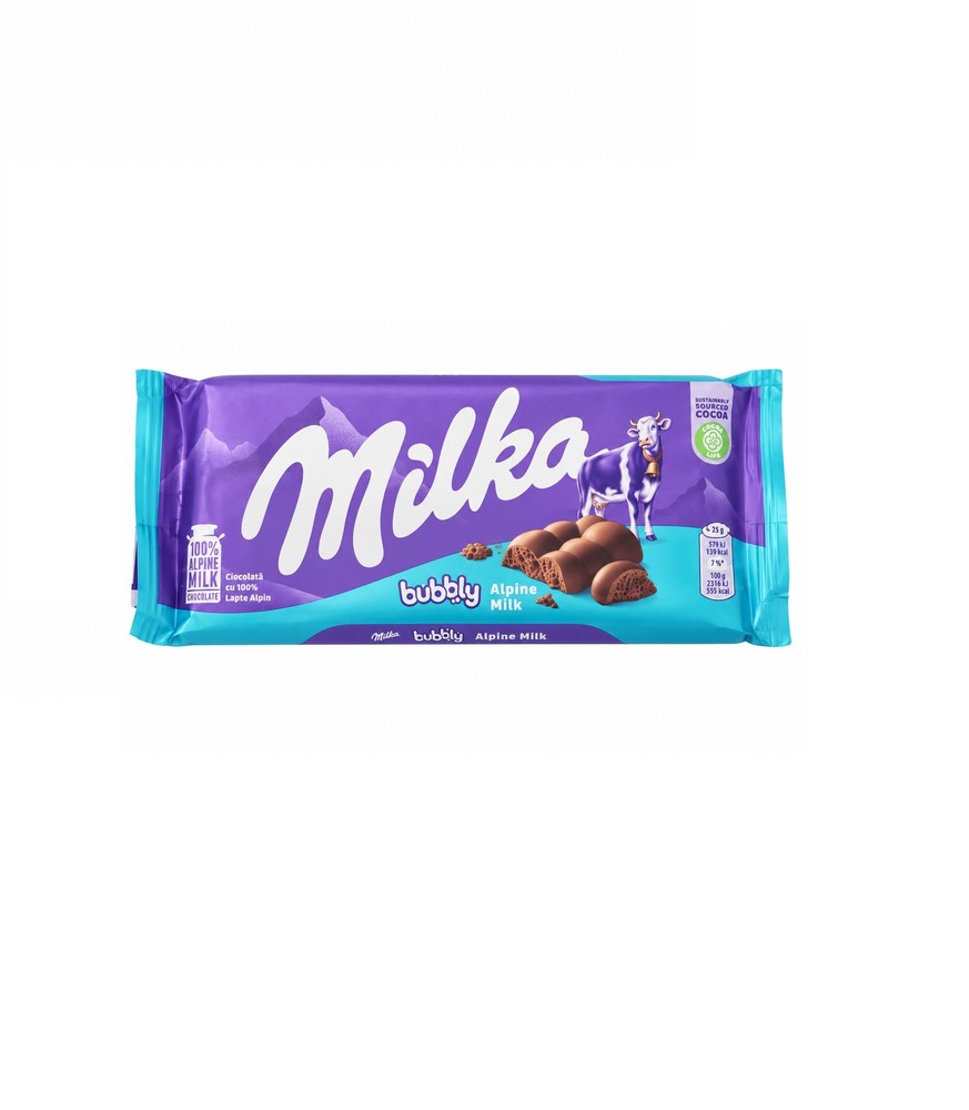 شکلات میلکا حبابدار شیری | Milka Bubbly Alpine Milk