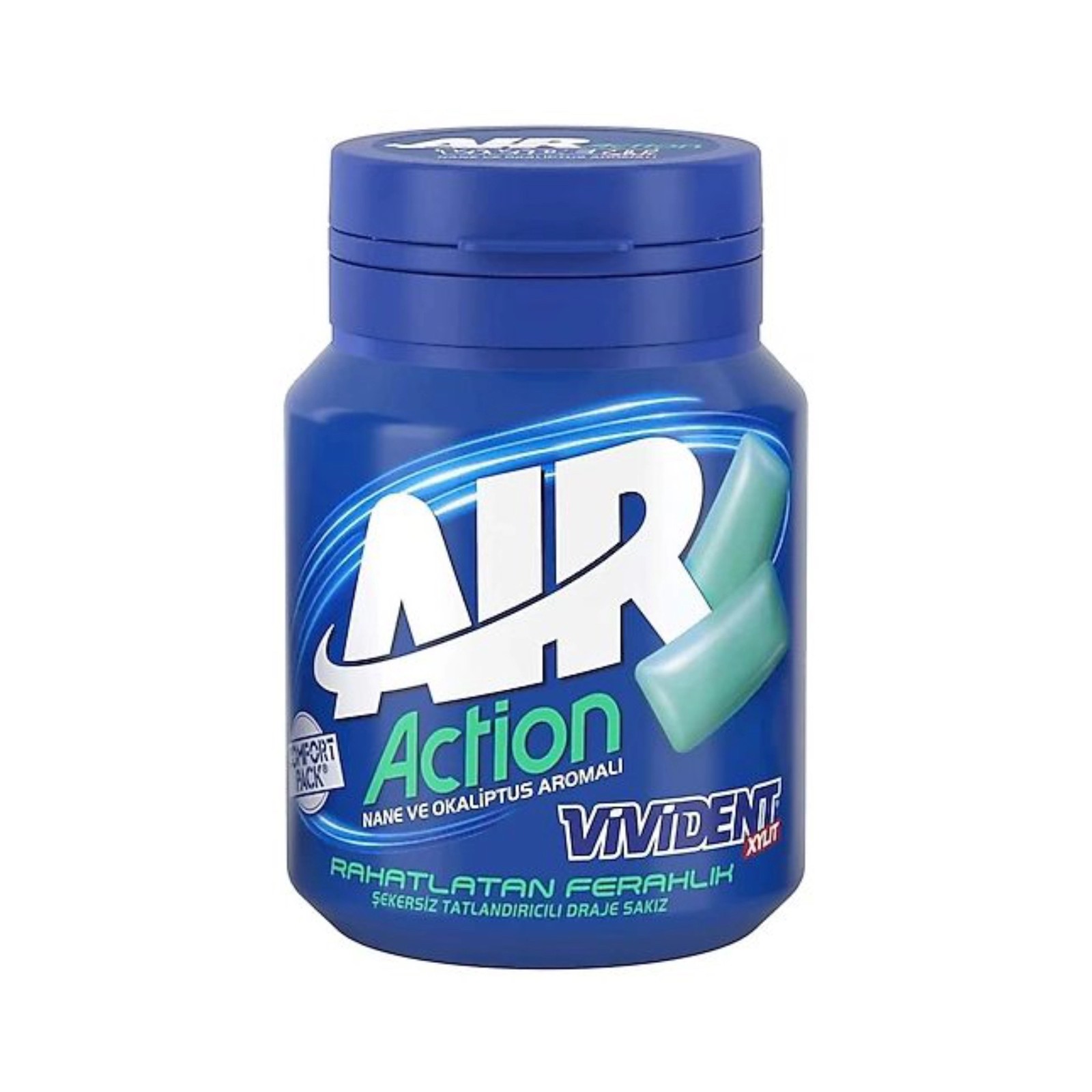 آدامس بشکه ای ویویدنت مدل air action نعنا و اوکالیپتوس _ 67 گرم