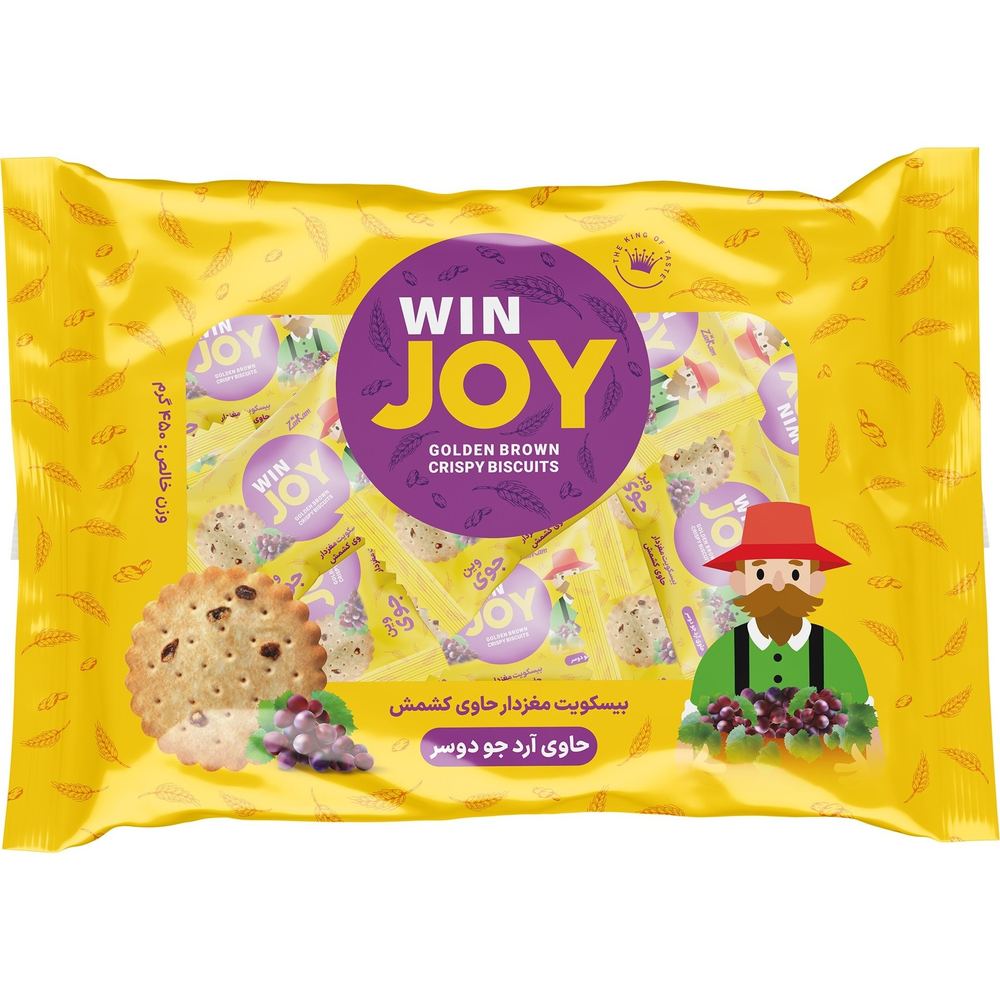 بیسکویت جو دوسر و کشمش Win Joy