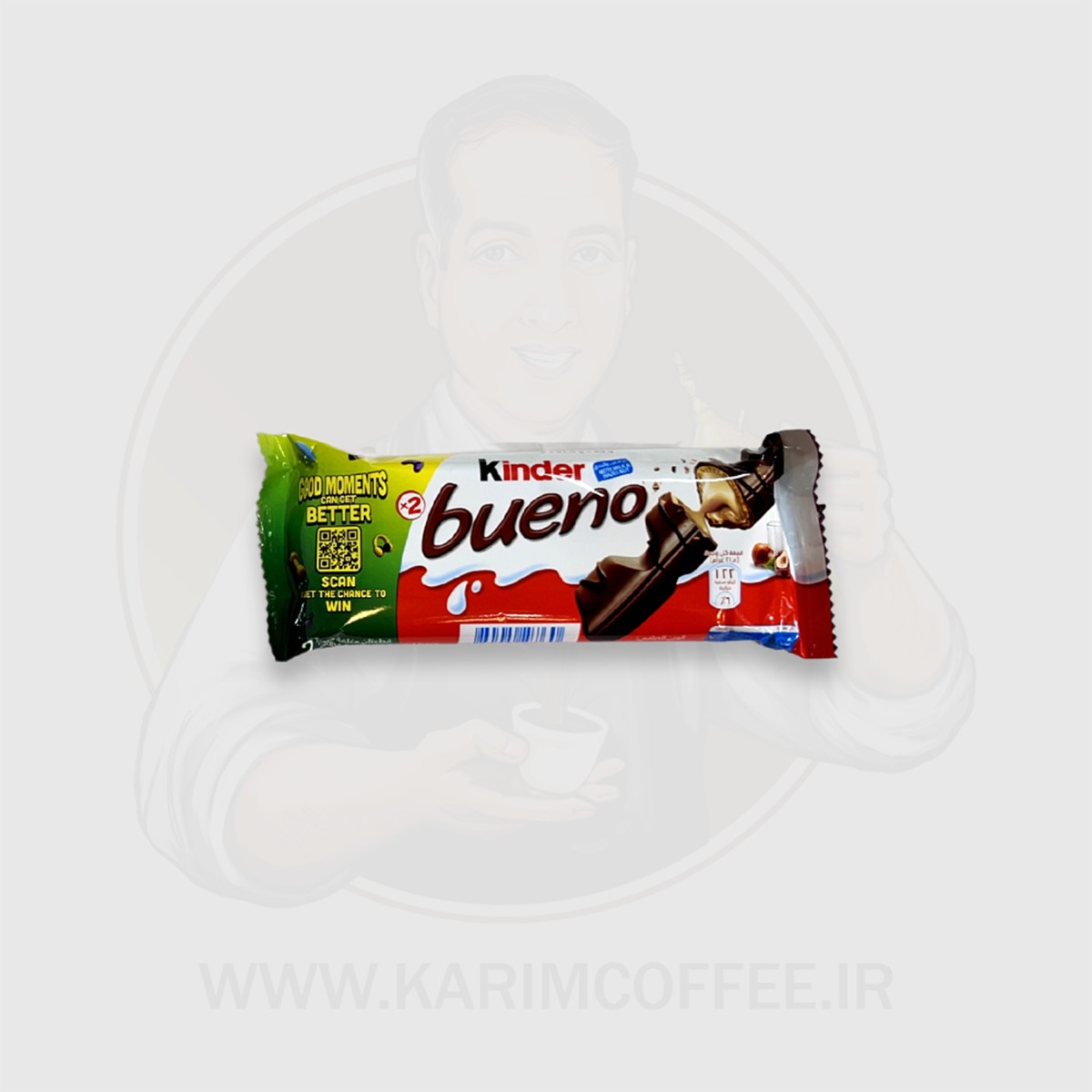 ویفر شکلاتی کیندر بوینو با مغز کرم فندقی Kinder Bueno وزن ۲5 گرم