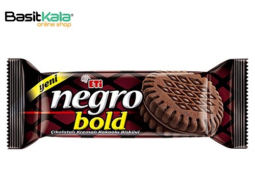 بیسکوئیت کاکائویی با مغز کرم کاکائویی 120 گرمی نگرو اتی ETI NEGRO