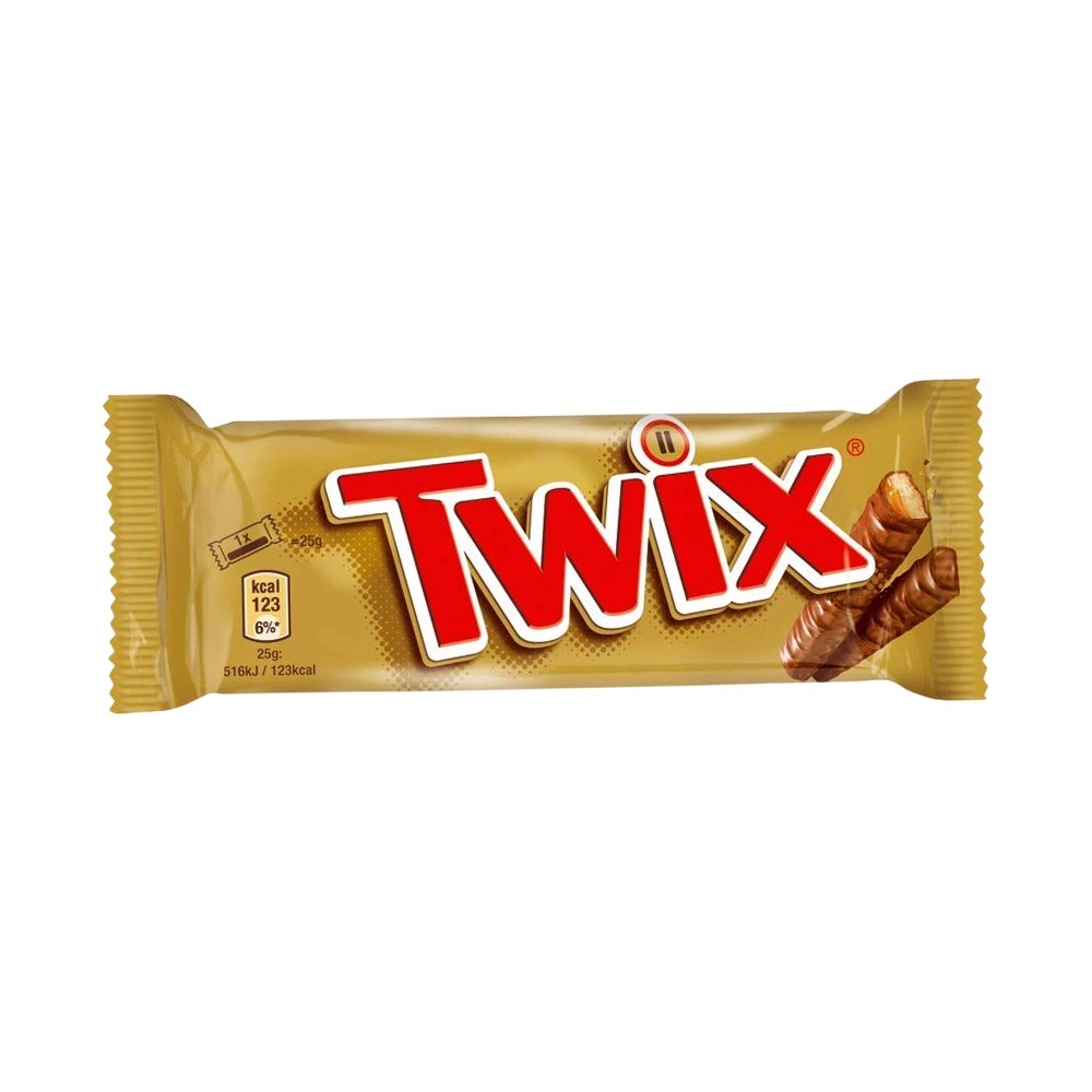 شکلات دابل توييکس با مغز کرم کارامل روکش شکلات 50 گرم Twix مدل Chocolate