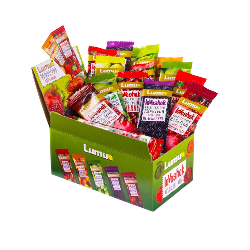 لواشک میکس میوه ای لومو - 30 گرم بسته 18 عددی