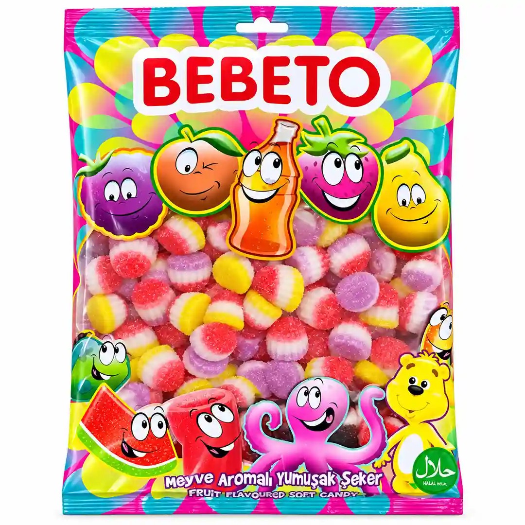 پاستیل ببتو طرح کاپ کیک شکری Bebeto بسته 1 کیلویی