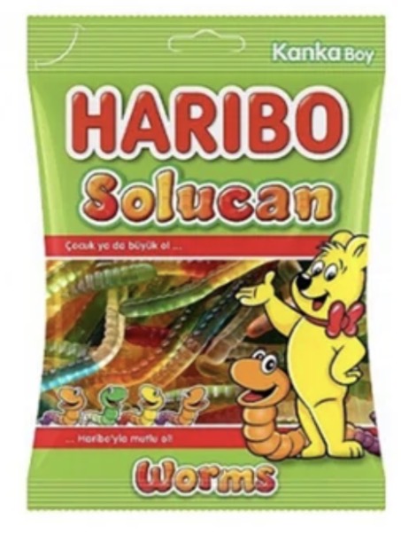 پاستیل Haribo مدل Solucan—worms وزن 160 گرم