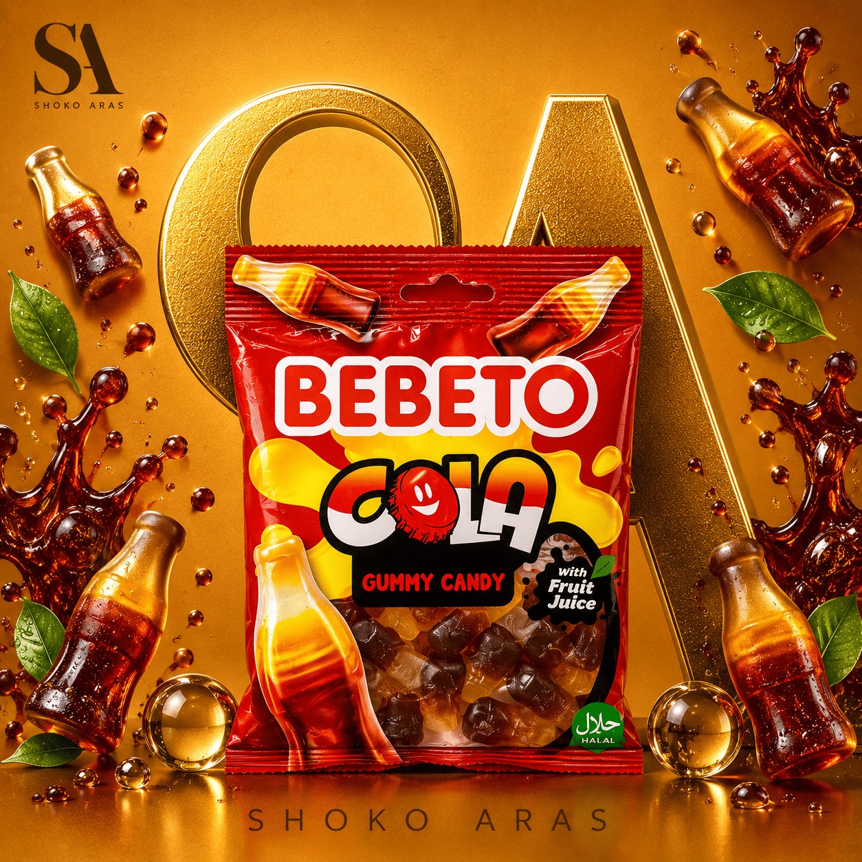 پاستیل ببتو مدل نوشابه ۸۰ گرمی (Bebeto Drink Cola Gummy) اصل ترکیه
