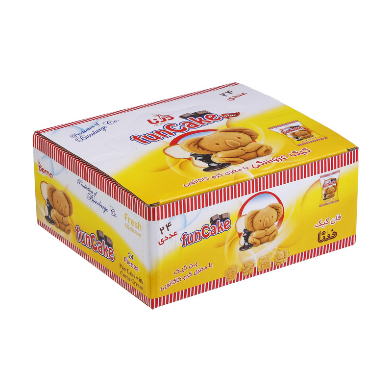کیک فان کیک کاکائویی درنا - 40 گرم  بسته 24 عددی