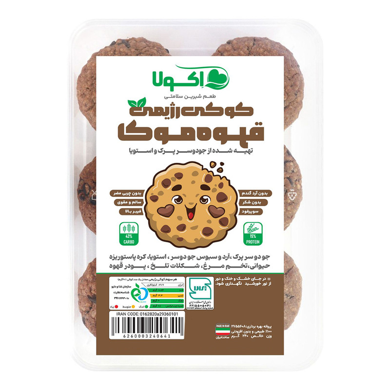 کوکی رژیمی قهوه موکا اکولا - 240 گرم