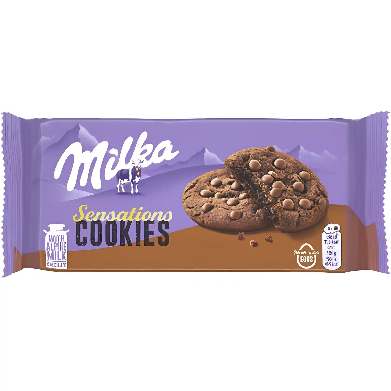 کوکی سنسیشن میلکا با مغز شیری شکلاتی Milka Sensation Cookies وزن ۱47 گرم