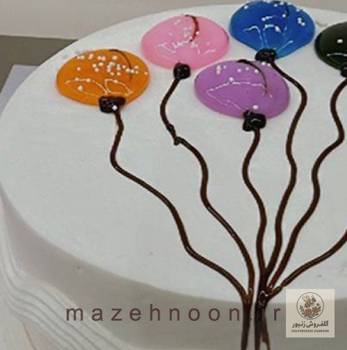 کیک تولد با طرح بادکنکی | کد: ZNB-R76