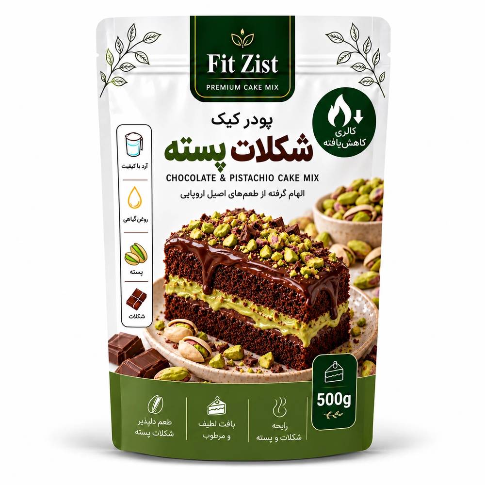 پودر کیک شکلات و پسته 500 گرم
