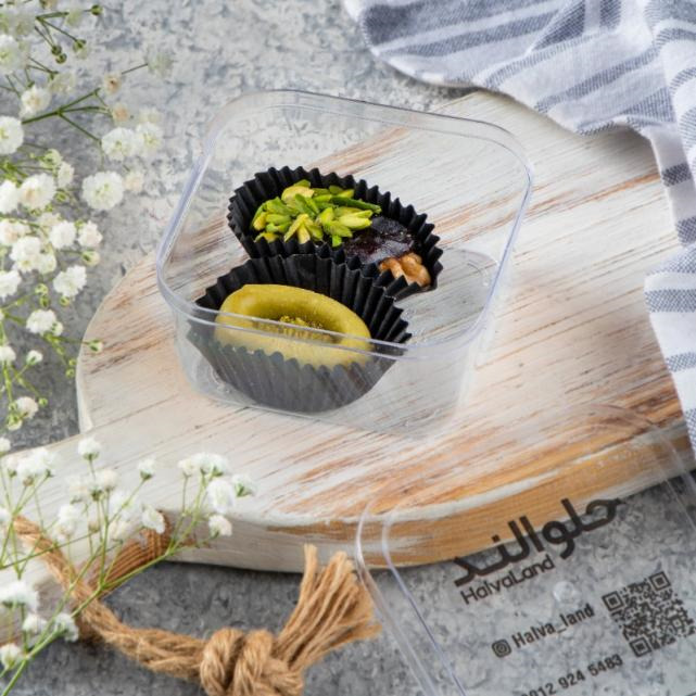 پک حلوا دو آیتمی ( حلوا پسته، خرما آجیلی )