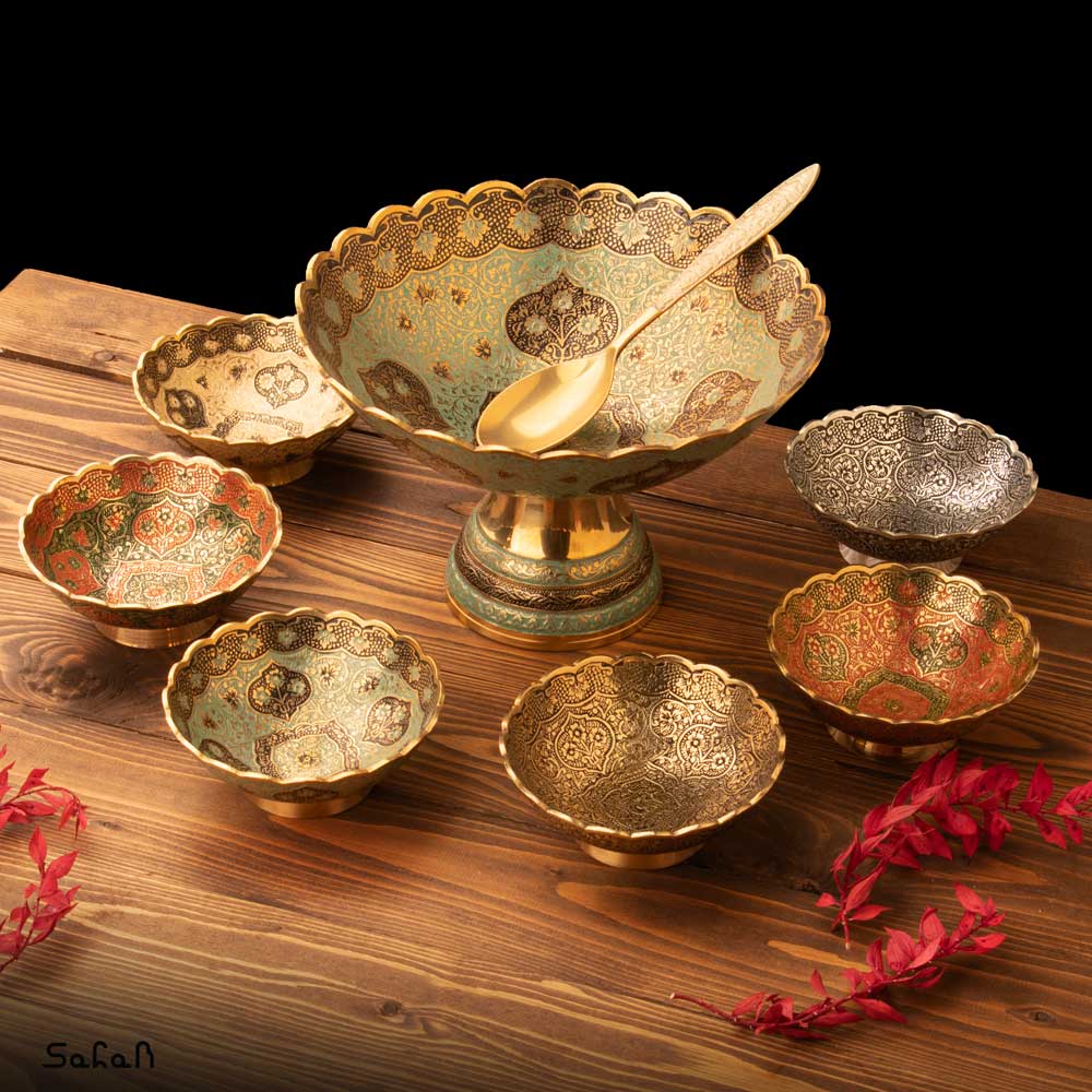 ست آجیل خوری میناکاری کد 508