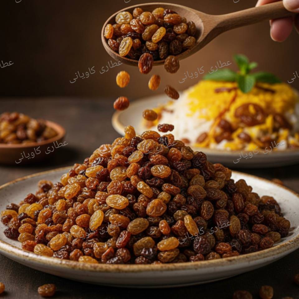 کشمش پلویی بدون تیزاب