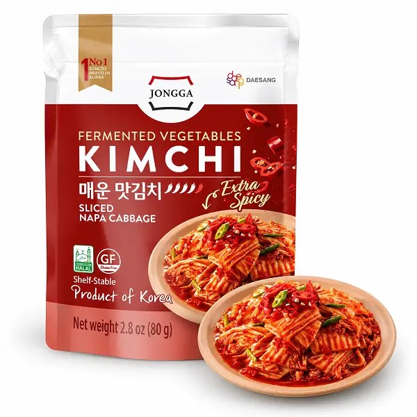 کیمچی کلم چینی خیلی تند جونگا مدل Extra Spicy وزن ۸۰ گرم