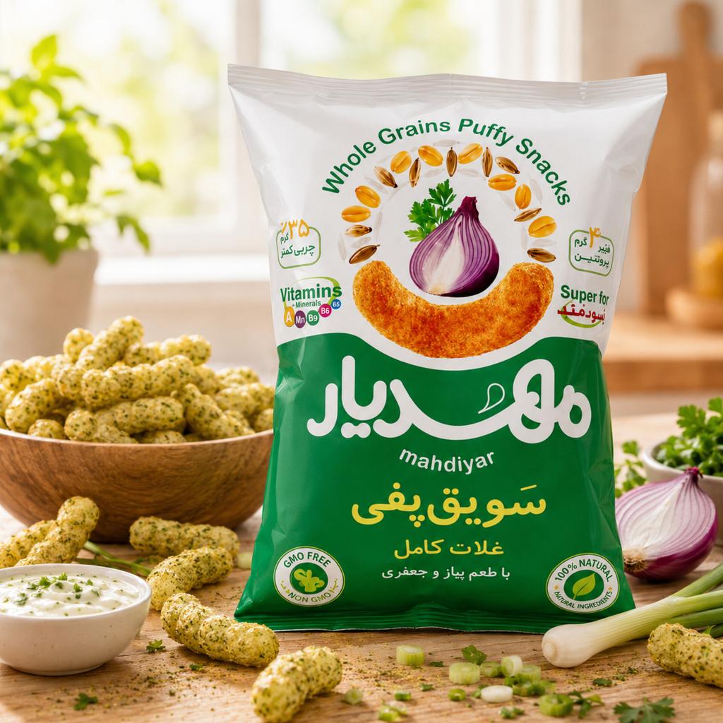 پفک غلات پیازجعفری مهدیار
