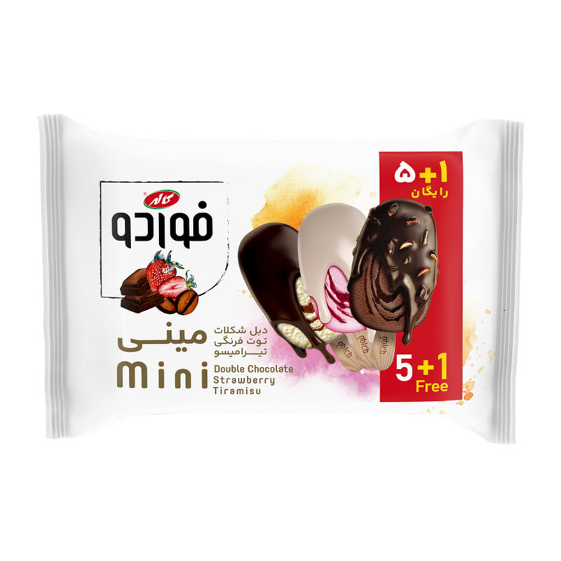 بستنی مینی دابل چاکلت و تیرامیسو فوردو کاله - 240 گرم بسته 6 عددی
