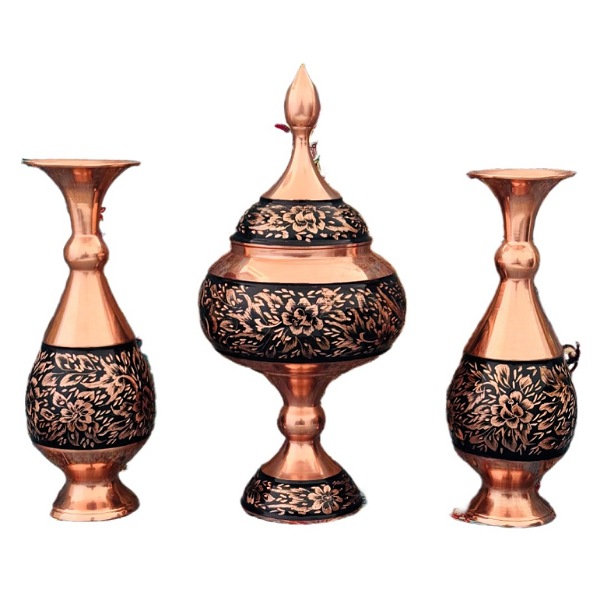 ست شیک گلدان و شکلات‌خوری الماس تراش25cm