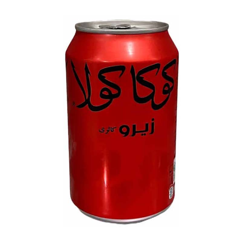 نوشابه کوکا کولا مشکی (کولا) زیرو قوطی 330 سی سی