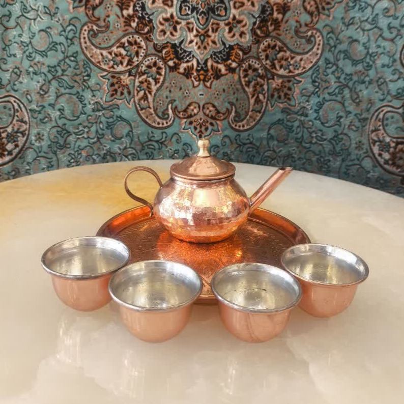 ست دمنوش نقلی مسی