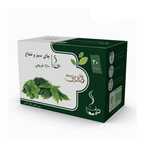 دمنوش گیاهی چای سبز و نعنا هوتی