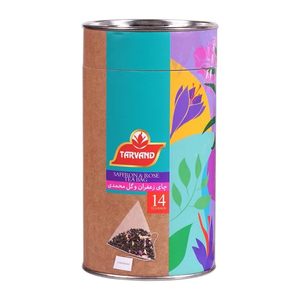 دمنوش چای سیاه خارجی با گل‌محمدی و زعفران